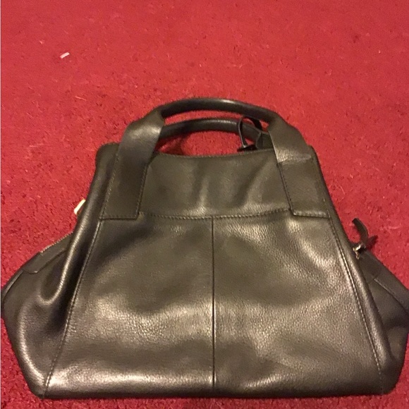 RADLEY LONDON BLACK PEBBLED LEATHER TOP HANDLE HANDBAG GUC - Picture 2 of 3